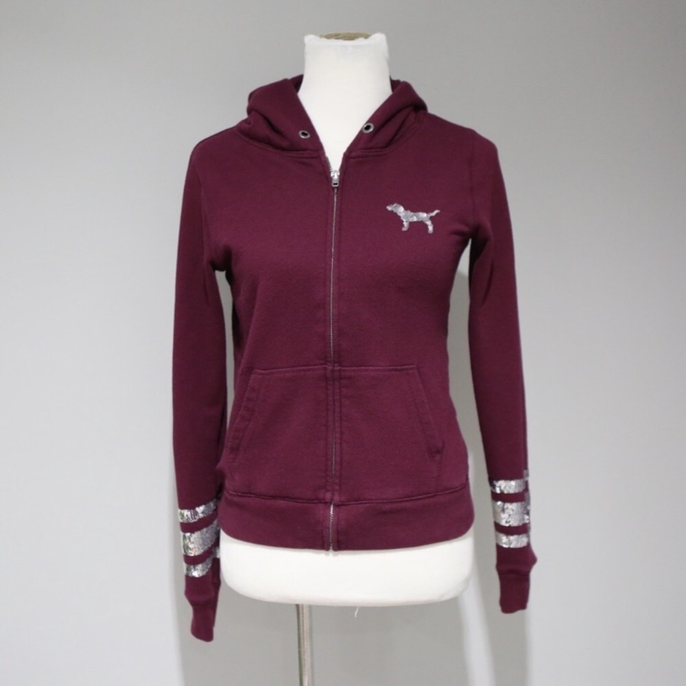Pink by VS Sequined XS hoodie.